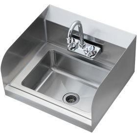 VEVOR Commercial Hand Sink with Faucet and Side Splash, NSF Stainless Steel Sink for Washing, Small Hand Washing Sink VEVOR Commercial Hand Sink with Faucet and Side Splash, NSF Stainless Steel Sink for Washing, Small Hand Washing Sink